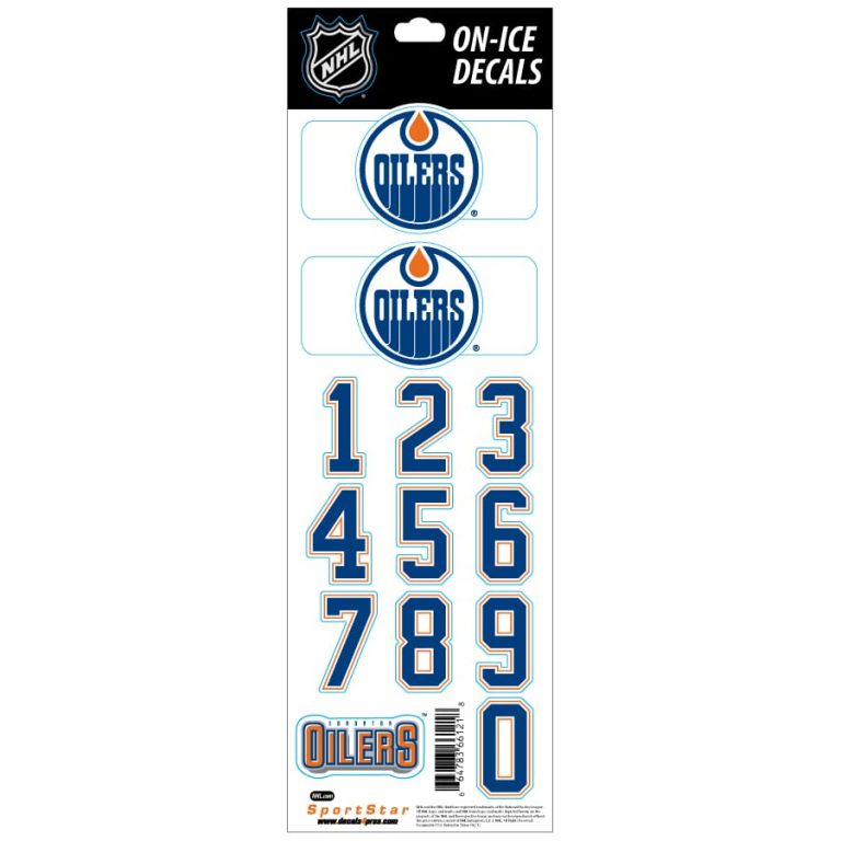 Edmonton Oilers White Helmet Decal Set House of Hockey