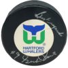 Gordie Howe Autographed Hartford Whalers Logo Puck