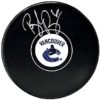 Brock Boeser Autographed Vancouver Canucks Logo Puck