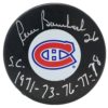 Pierre Bouchard Autographed Montreal Canadiens Logo Puck
